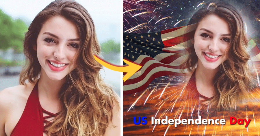 Include Your Photo With US Independence Day Frame!