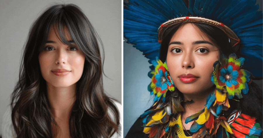 Crie sua foto de dama da tribo da floresta tropical!