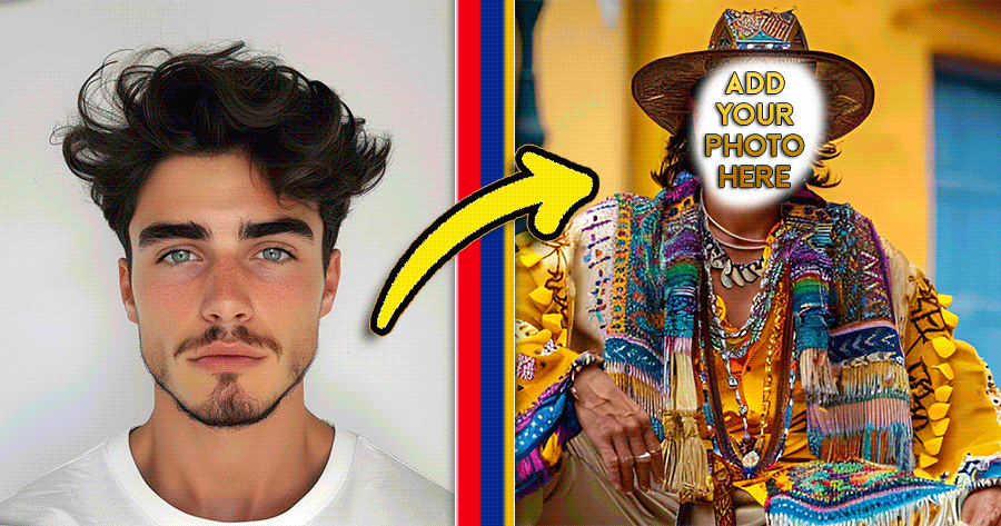 Add Your Photo With Colombian Traditional Men Costume Filter