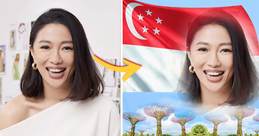 慶祝新加坡國慶日，使用國旗照片效果