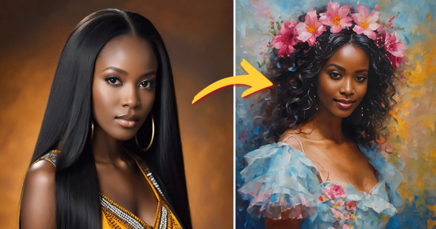 Create Your Watercolor Portrait With Floral Headdress