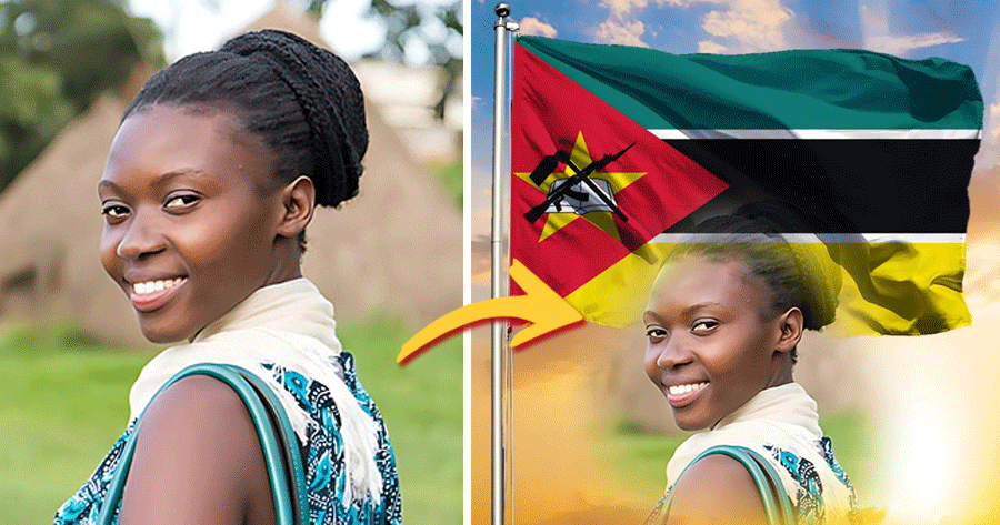 Add Your Photo With Mozambique Flag Effect!