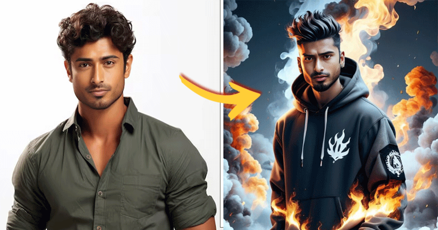Decorate Your Pics With Fire Power Background
