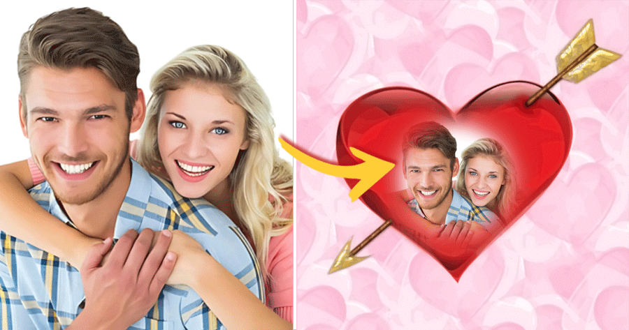 Rahmen Sie Ihre Liebe mit einem Herz-Effekt