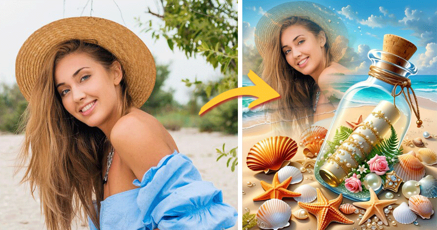 Showcase Your Seaside Fun With A Beach Bottle Effect!