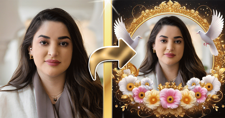 Glam Up Your Photo With A Luxurious Gold Frame