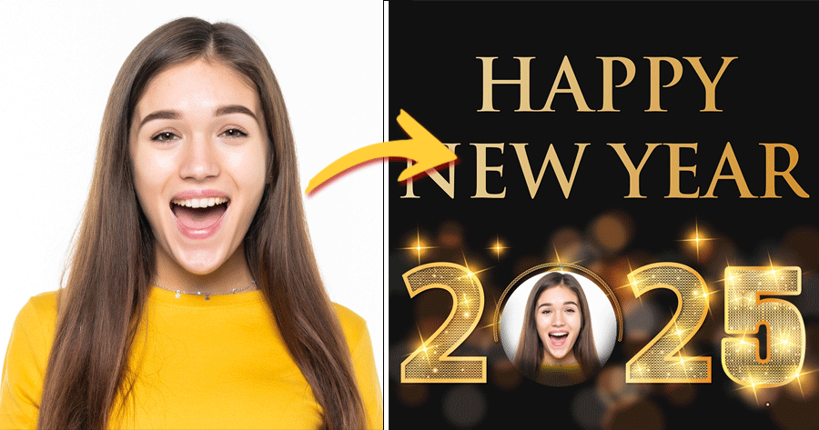 Rahmen Sie Ihre Freude mit einem atemberaubenden Neujahrsdesign ein!