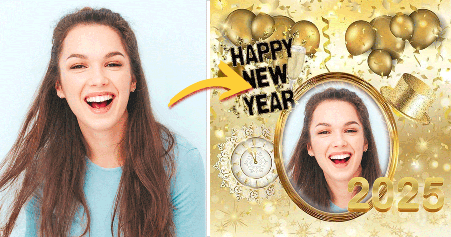 Lassen Sie Ihre Fotos 2025 mit goldenen Ballons funkeln