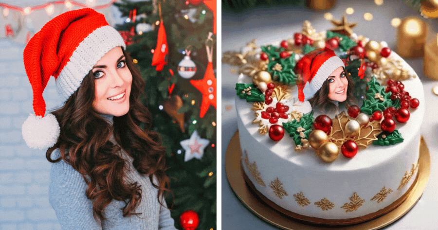 🎄Edit Your Photo With A Stunning Christmas Cake Frame