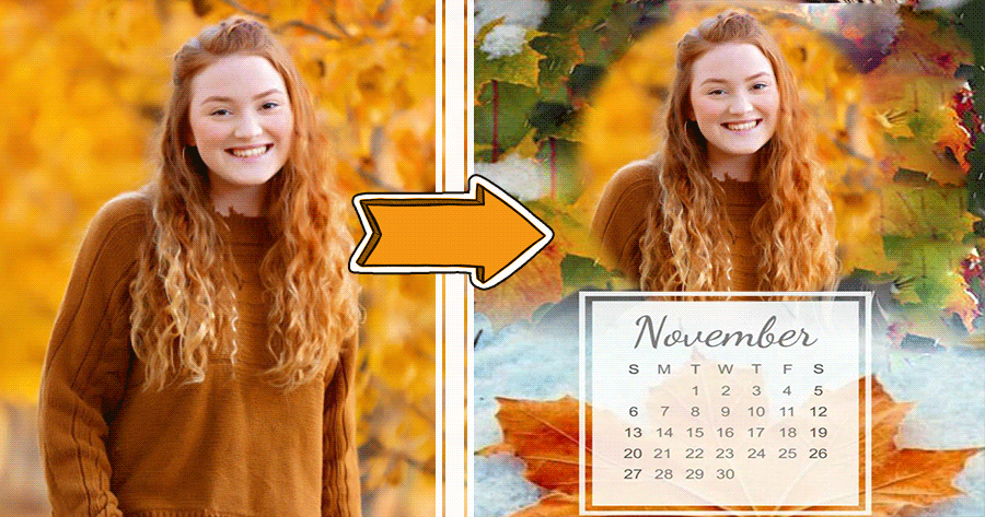 Track Every Moment Of November With Custom  Calendar Photo📅
