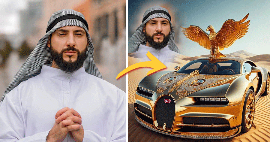 Make Your Photo Shine Bright With A Gold Car