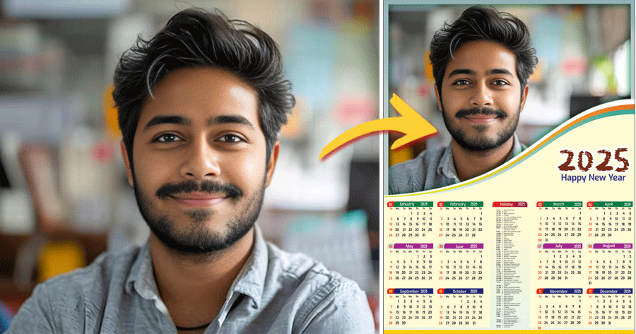 Customize Your Photo With 2025 Calendar Effect!