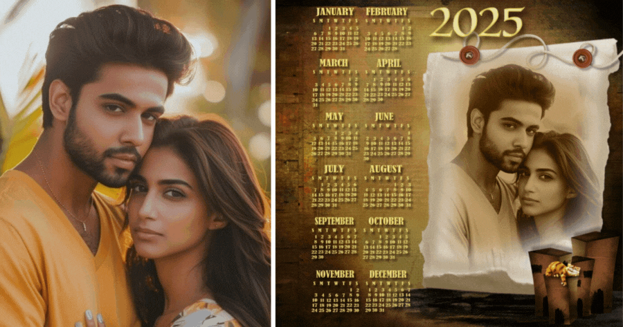 Create 2025 New Calendar Photo With Your Girlfriend!