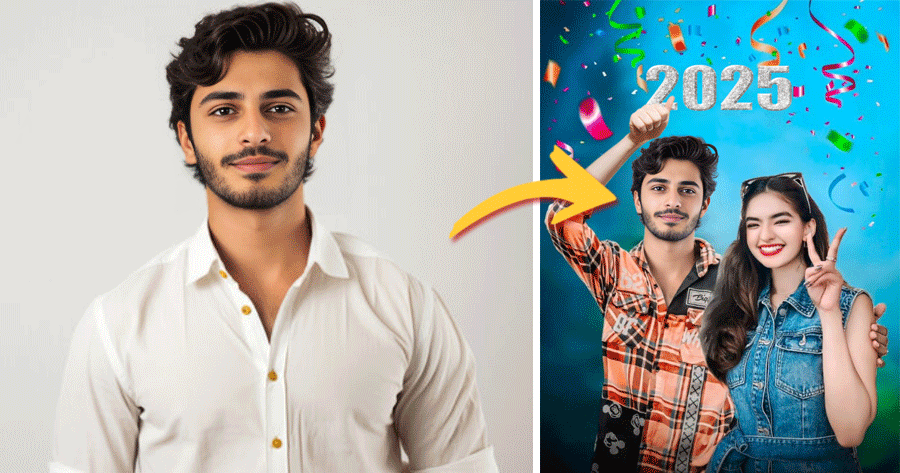 Create Your New Year Photo With Cute Girls