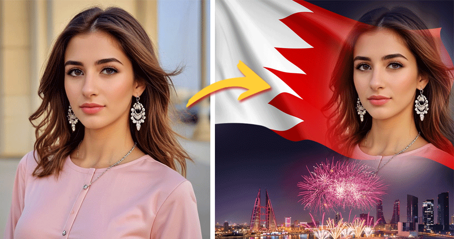 Celebrate The National Day With Bahrain Flag Frame