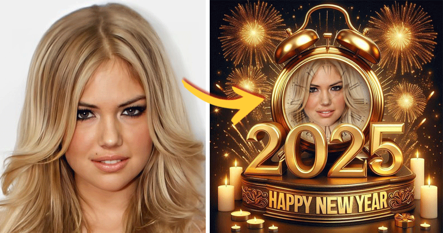 Thiết Kế Ảnh Của Bạn Với Khung Đồng Hồ Năm Mới