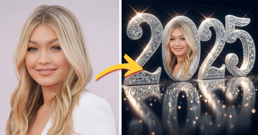 Create Your New Year Photo With Glitter 2025 Effect!