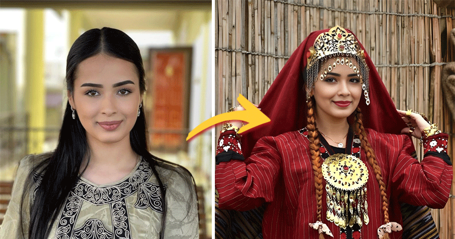 Try The AI Effect With A Traditional Turkmen Dress Now!