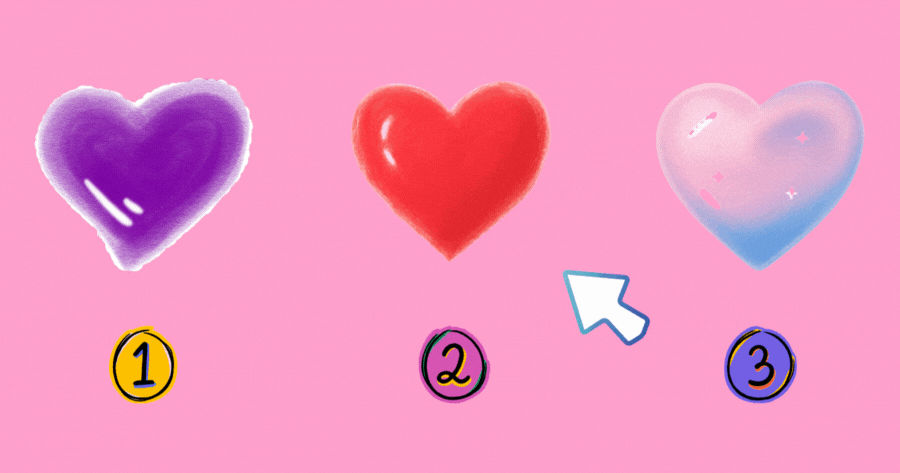 V&auml;lj ett hj&auml;rta f&ouml;r att testa vilken f&auml;rg din k&auml;rlek &auml;r?