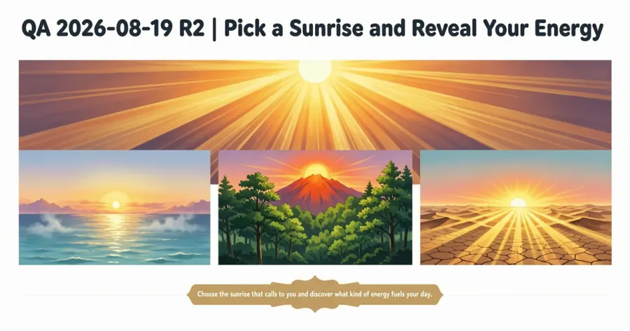 QA 2026-08-19 R2 | Pick A Sunrise And Reveal Your Energy