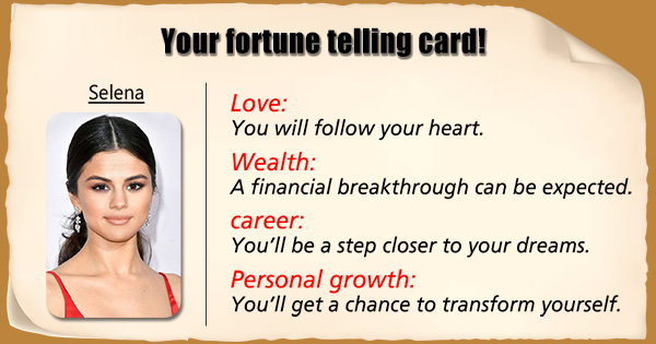 This card will tell you what is waiting for you!