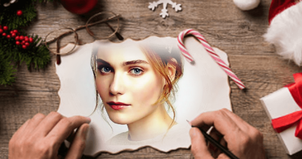 Create Christmas oil painting