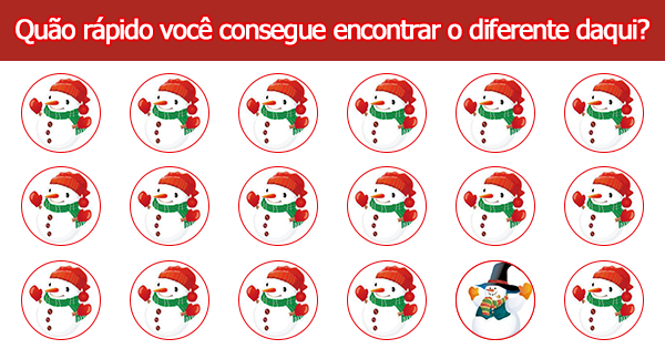 Qu&atilde;o r&aacute;pido voc&ecirc; consegue encontrar o diferente daqui?