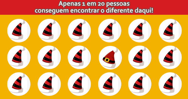 Apenas 1 em 20 pessoas conseguem encontrar o diferente daqui!
