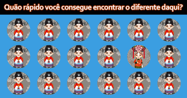 Qu&atilde;o r&aacute;pido voc&ecirc; consegue encontrar o diferente daqui?