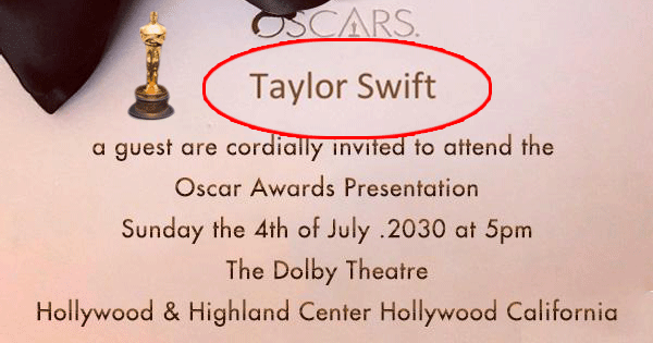 Let's Reveal Your Oscar Invitation Card 