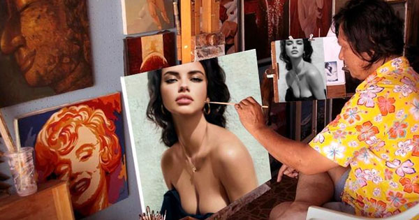 Veja voc&ecirc; numa grande pintura