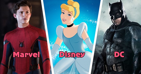 ディズニー、マーベル、DCから、あなたはどのトリオのキャラクターですか？