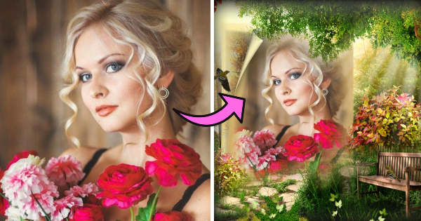 Create A Beautiful Garden Photo With Sunshine And Flowers!