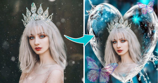 Create Your Stunning Crystal Heart Frame Photo Online!