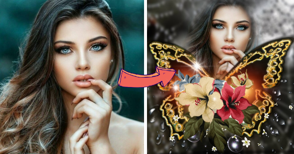 Photo Frame | Beautiful Butterfly Flowers Frame Is Here. Create Now!