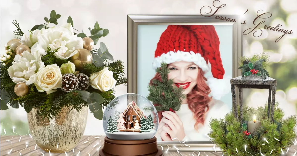&iexcl;Haz Una Foto Festiva Rodeado De Un Bouquet Y Luces De Vela! Descarga Gratis.