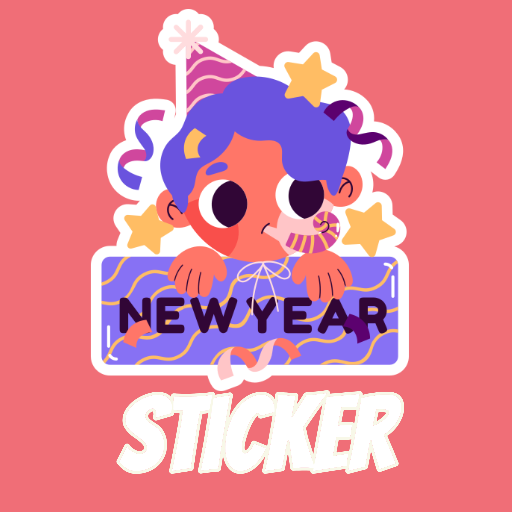 Happy New Year Stickers 2026