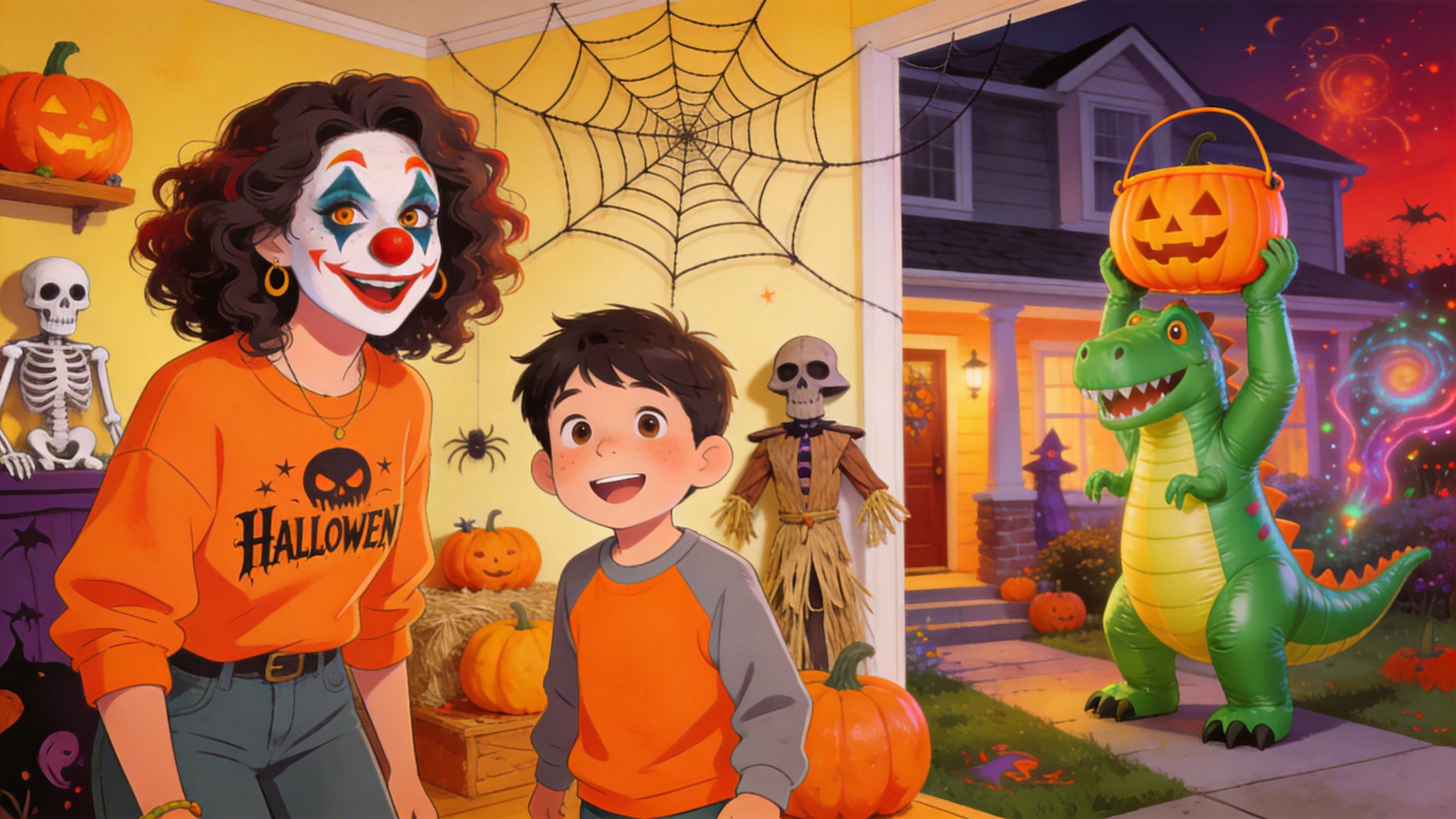 Halloween Kids Meet Real Dinosaurs