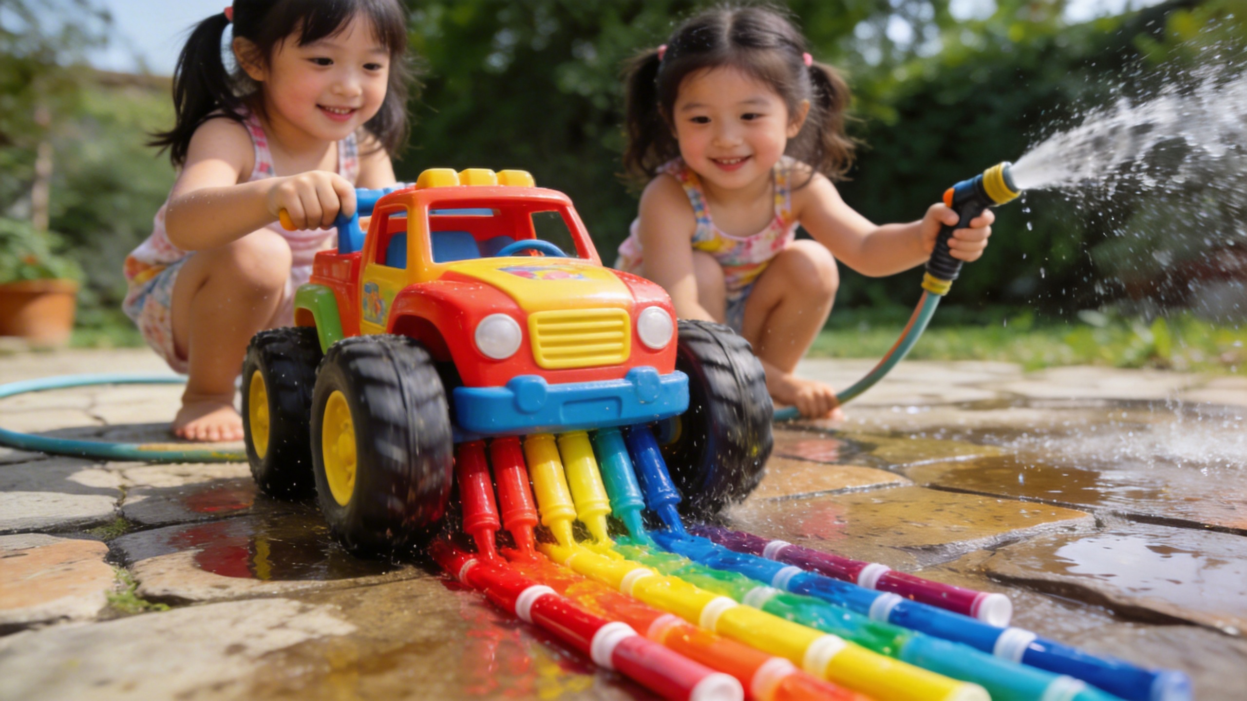 Emily's Power Wheels Paint Car Experiment