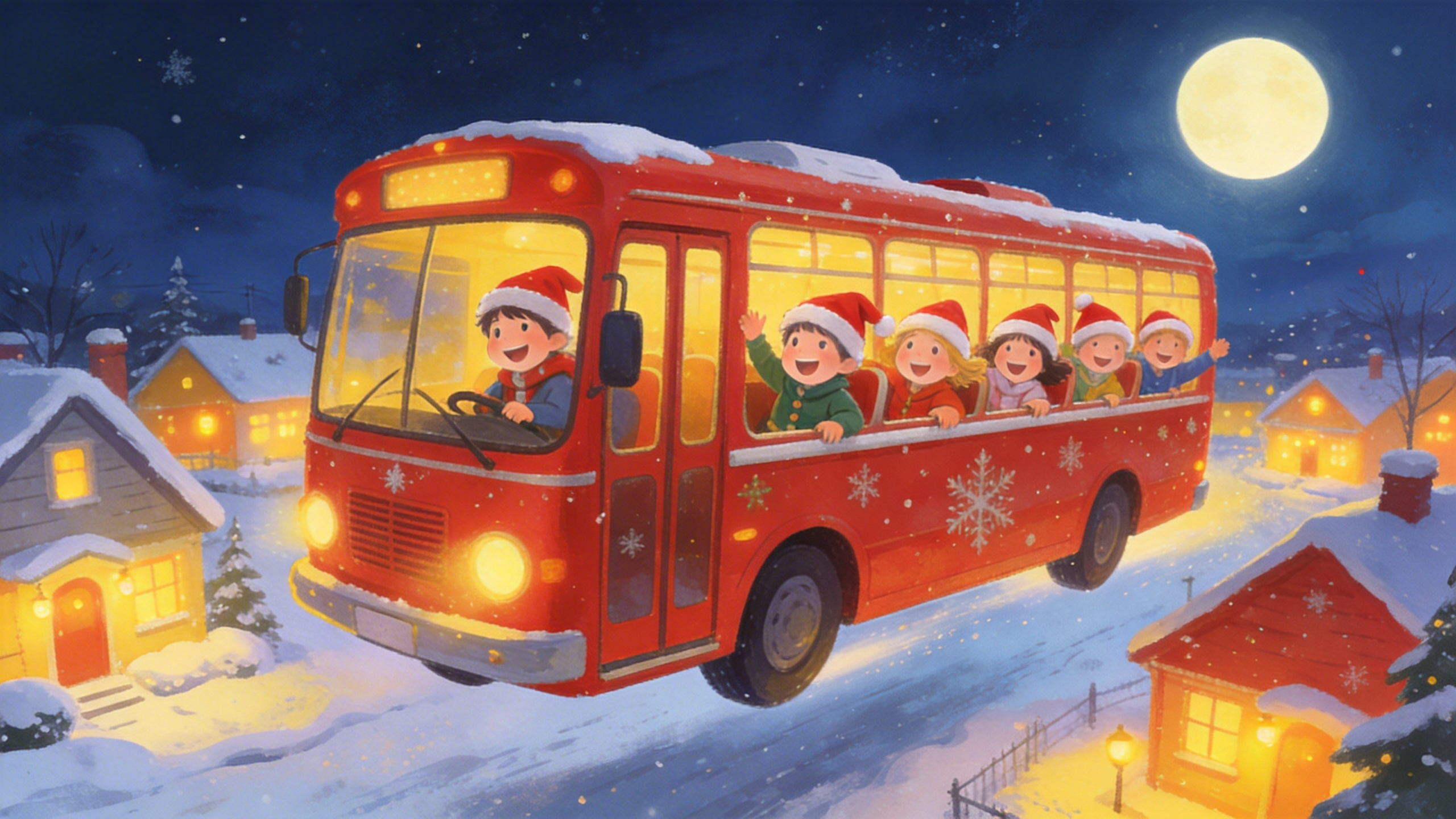 Christmas Wheels on the Bus Song