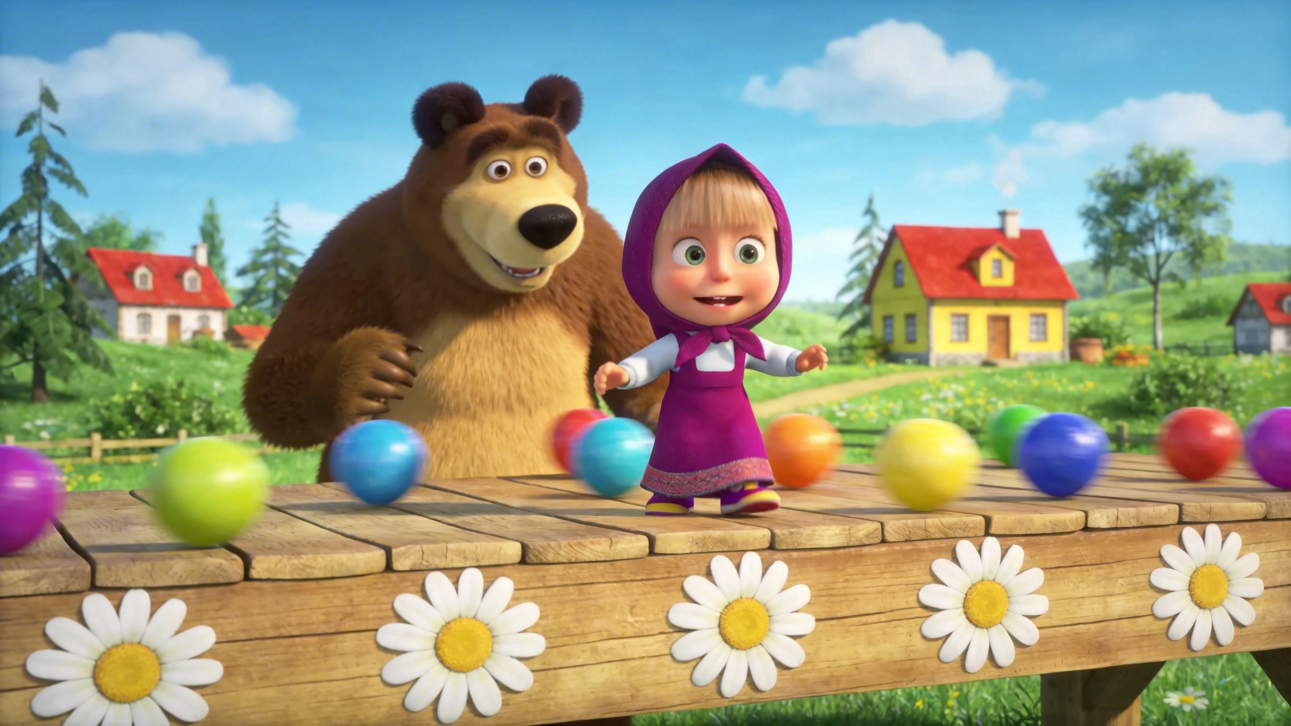 Masha and Bear Coloring Fun