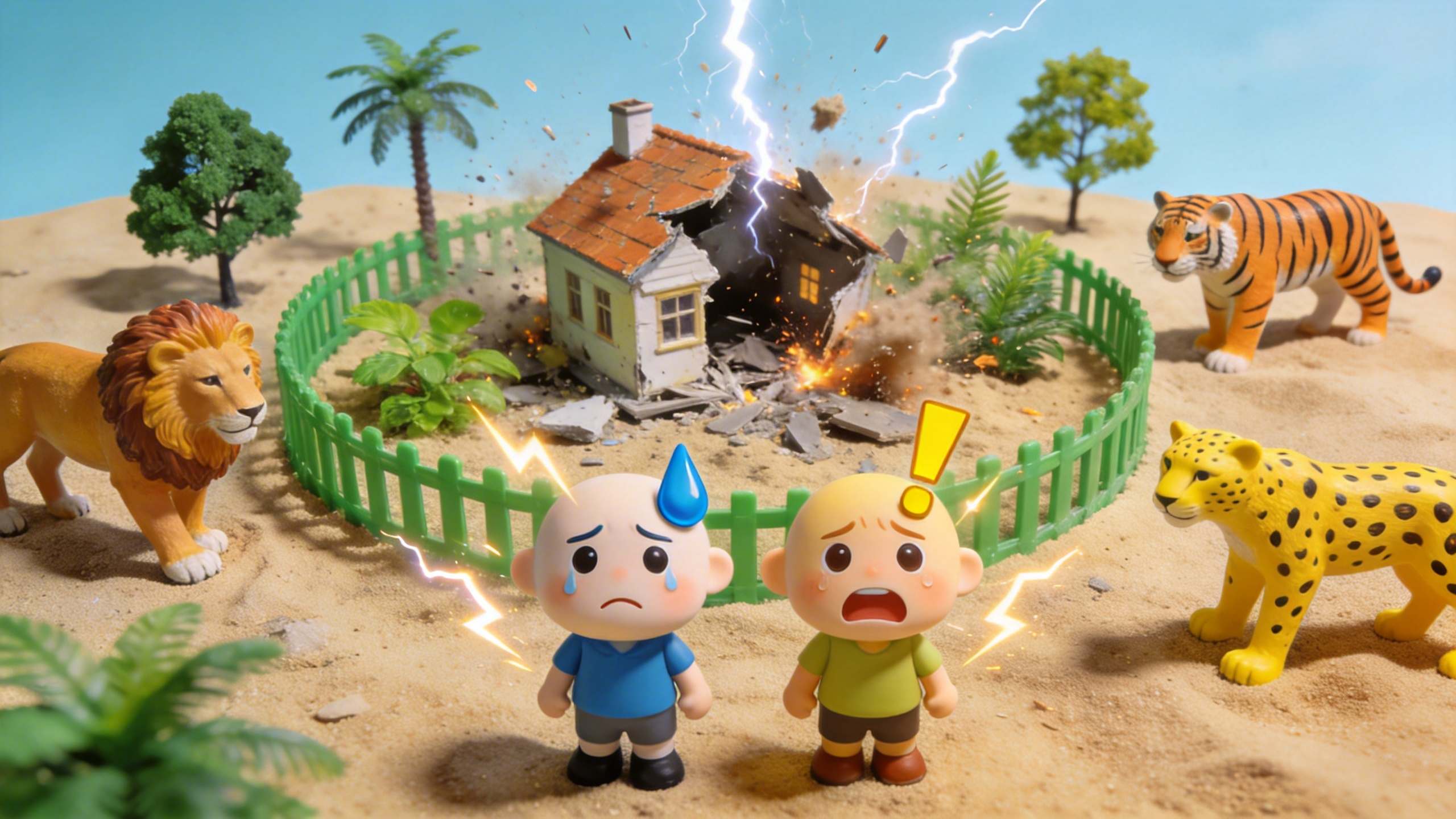 Wild Animals Meet Construction Trucks Fun